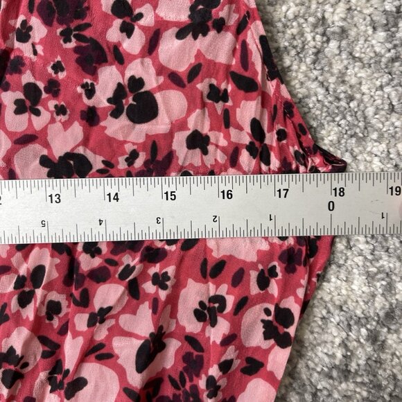 Gilbert Farrar Lightweight High Low Pink Floral Dress Size Medium - Picture 3 of 11